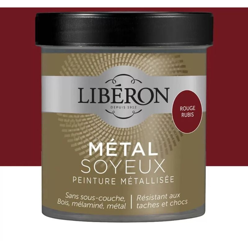 Liberon - Peinture métallisée Libéron Métal Soyeux Rouge rubis 0,5 l