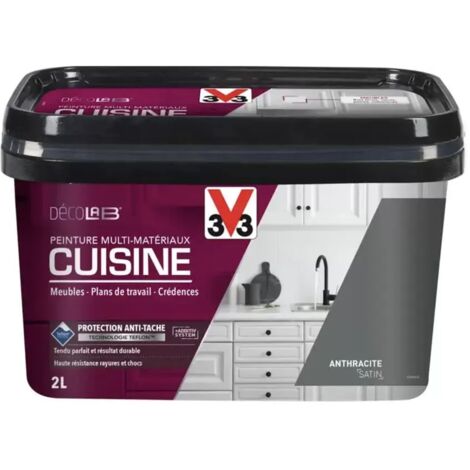 Peinture Multi-Matériaux Cuisine V33 Déco LAB Anthracite Satin 2 L