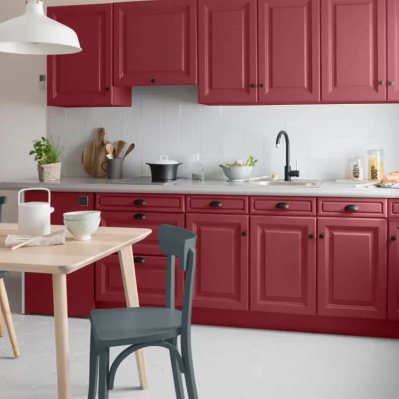 Peinture Multi-Matériaux Cuisine V33 Déco lab Rouge Cerise Satin 0,75 l