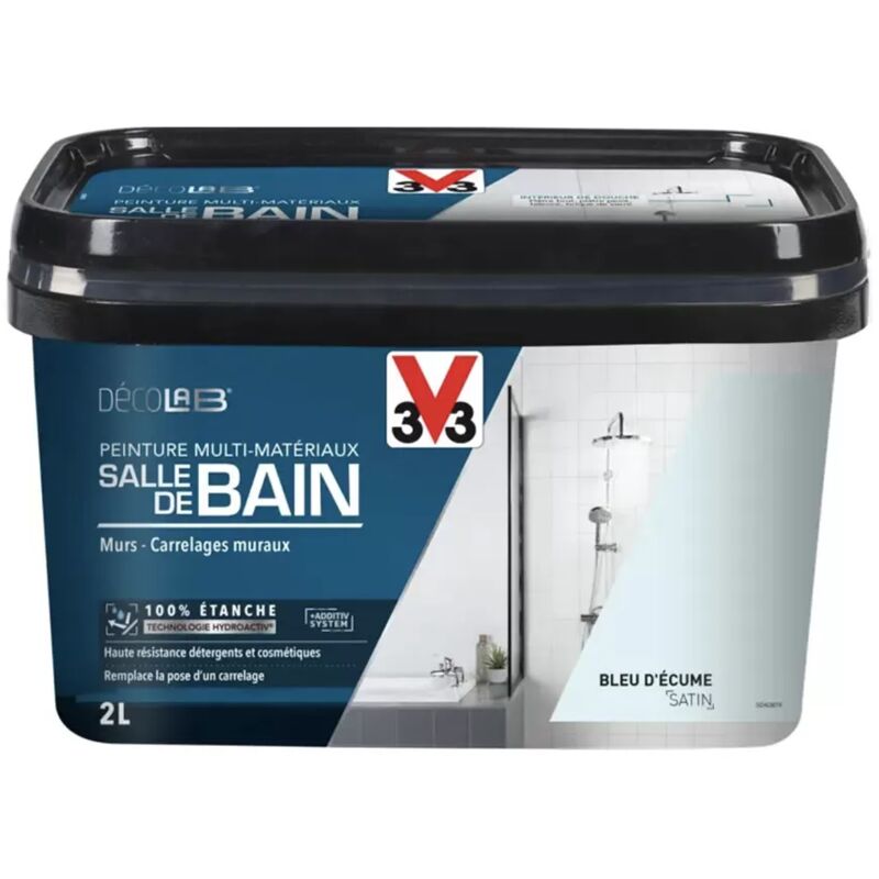 Peinture Multi-Matériaux Salle de bain V33 Deco Lab Bleu d'écume 2 l