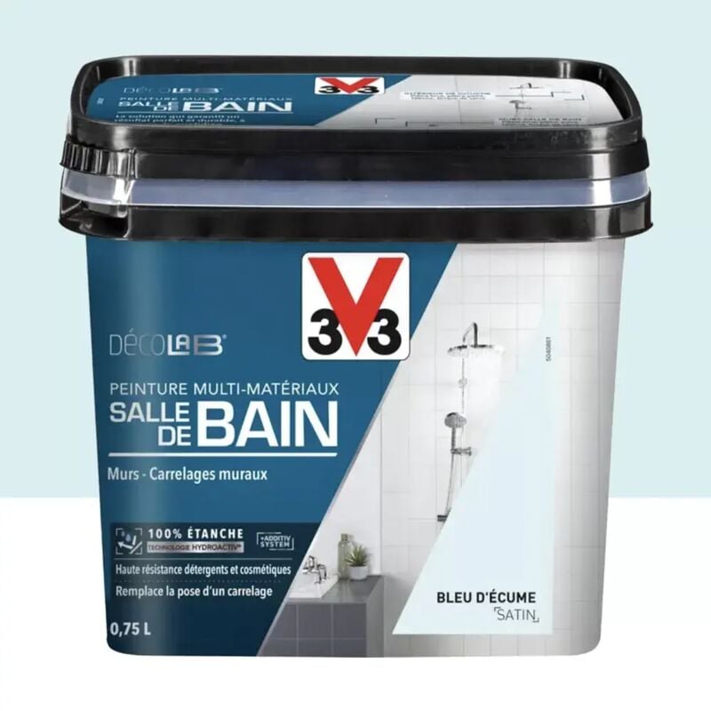 Peinture Multi-Matériaux Salle de bain V33 Deco Lab Bleu d'écume 0,75 l