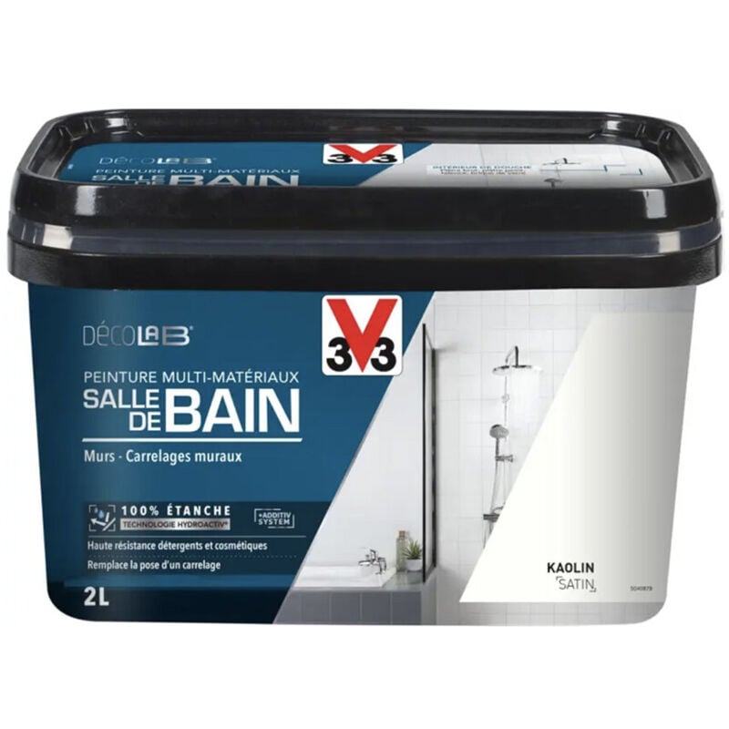 Peinture Multi-Matériaux Salle de bain V33 Deco Lab Kaolin 2 l