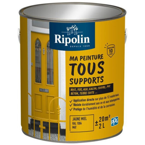 Peinture multi-support Ripolin 2L Jaune miel RAL 1004 Mat