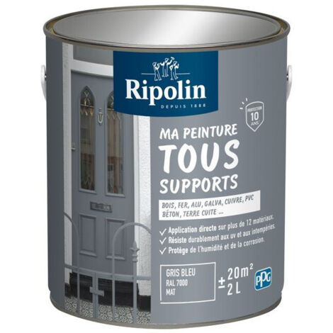 Peinture multi-support Ripolin RAL 7000 Gris bleu Mat 2L
