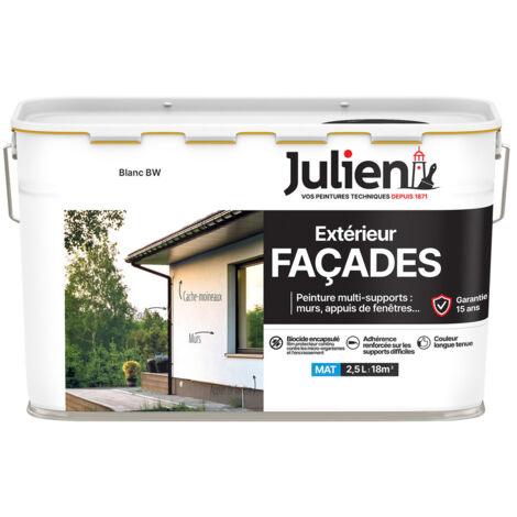 Peinture Multi-supports Extérieur Façades 2.5l - 165741 - Blanc Bw - Julien