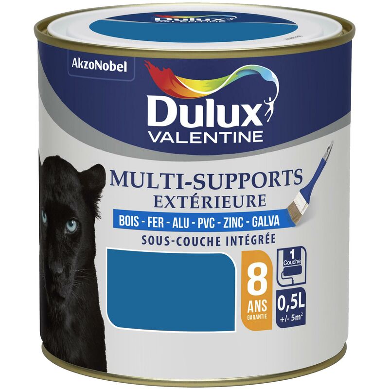 Dulux Valentine - Peinture Multi-Supports Extérieure Satin Bleu Breton 0,5 l