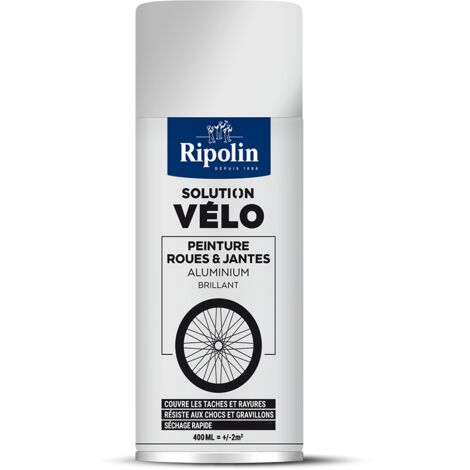 Peinture Multi-supports Solution velo - Roue - Brillant - 400ML - Aluminium - Ripolin