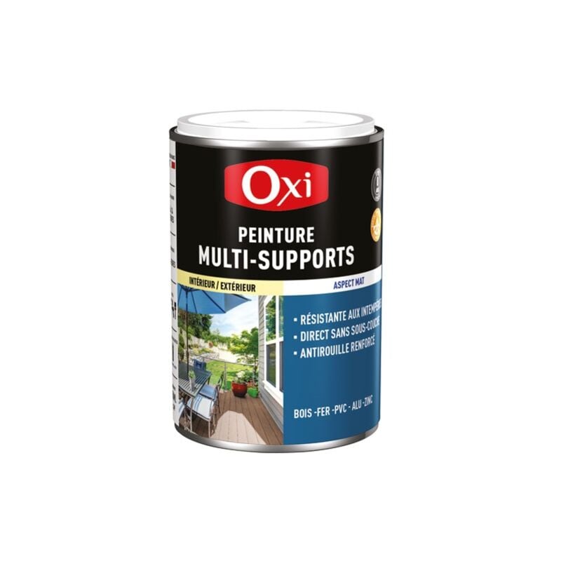 OXI - Peinture top 3 bois fer pvc mat 250ml blanc ral9010