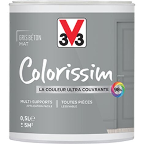 Peinture Multi-supports V33 Colorissim Mat Gris béton 0,5 L