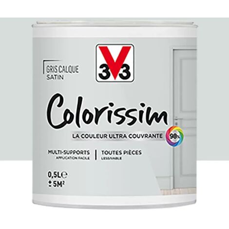 Peinture Multi-supports V33 Colorissim Satin Gris calque 0,5 L