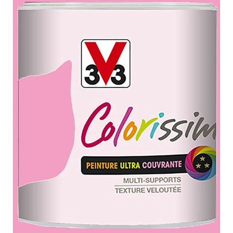 Peinture Multi-Supports V33 Colorissim Satin - Rose fluo n°90 0,5 L - Rose fluo