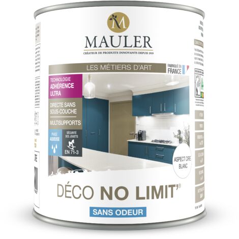 Peinture Deco No Limit 1L – Aspect cire blanc – Pour bois mélaminés et stratifiés – Protection contre tâches et abrasion – 1919 By Mauler