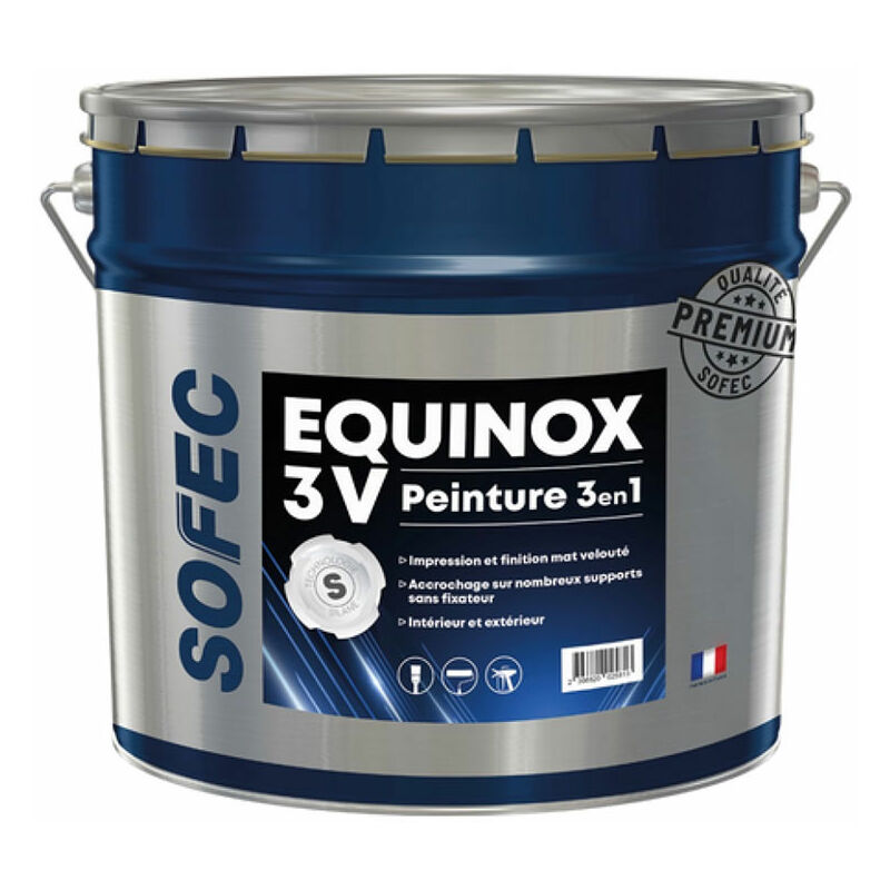 Peinture multisupports impression et finition, intérieure et extérieure : SOFEC EQUINOX 3V - RAL 8016 Brun acajou - 3L