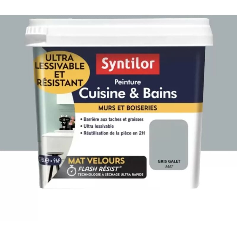 Peinture Cuisine & Bains Syntilor Gris galet 0,75 l