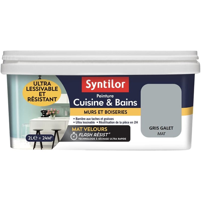 Peinture Cuisine & Bains Syntilor Gris galet 2 l