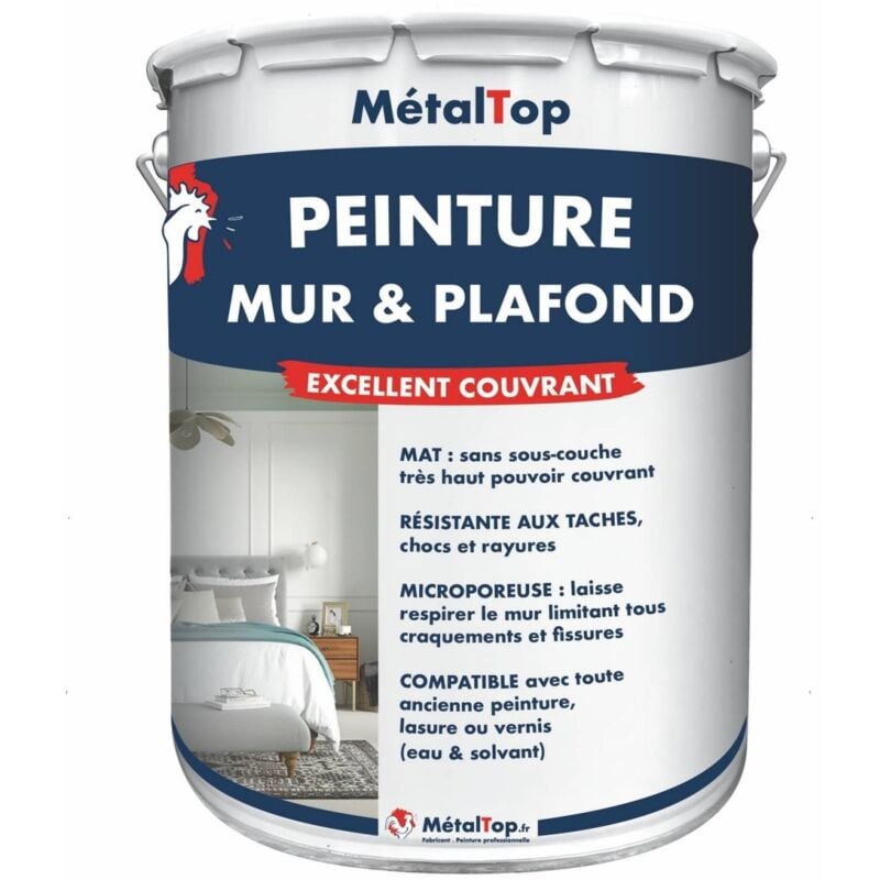 Peinture Mur Et Plafond - Pot 1 L - 5018 - Bleu turquoise - Metaltop