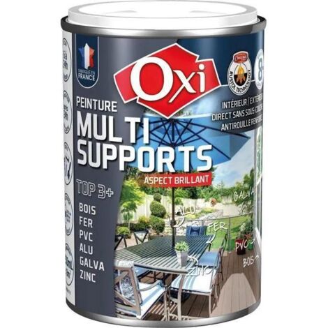Peinture murale blanc brillant 0,25L – Excellente couverture 10 à 12 m²/L – Résistance jusqu'à 8 ans – Pour bois, fer et PVC – OXI