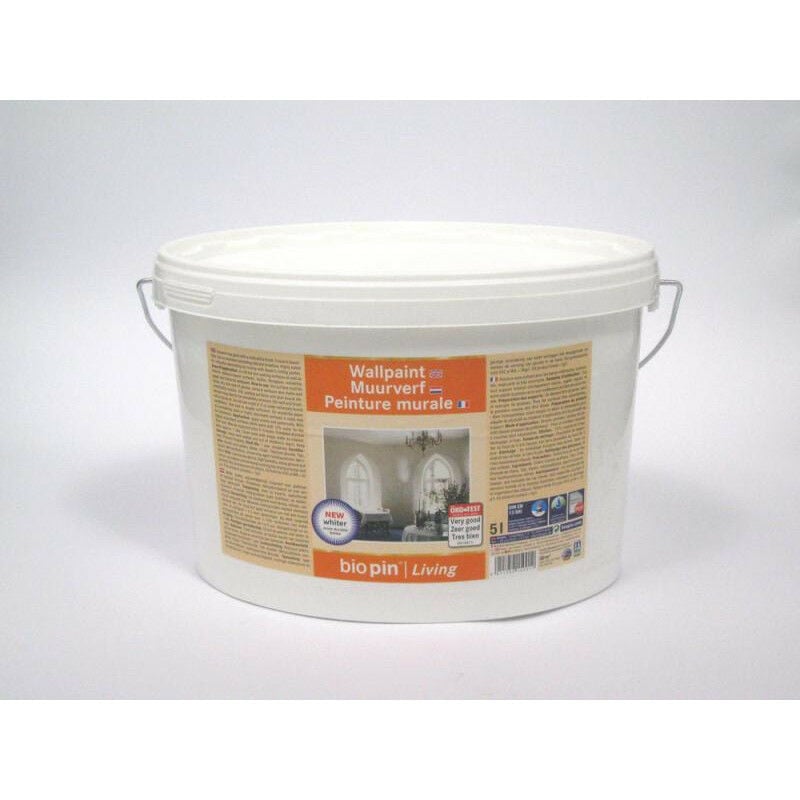 Peinture murale blanc mate Biopin pour murs et plafonds intérieurs - 10L