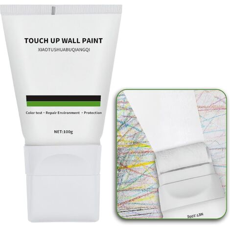 Peinture murale blanche 100 g - Rouleau de peinture de retouche murale - Peinture en rouleau - Réparation murale - Graffiti et taches