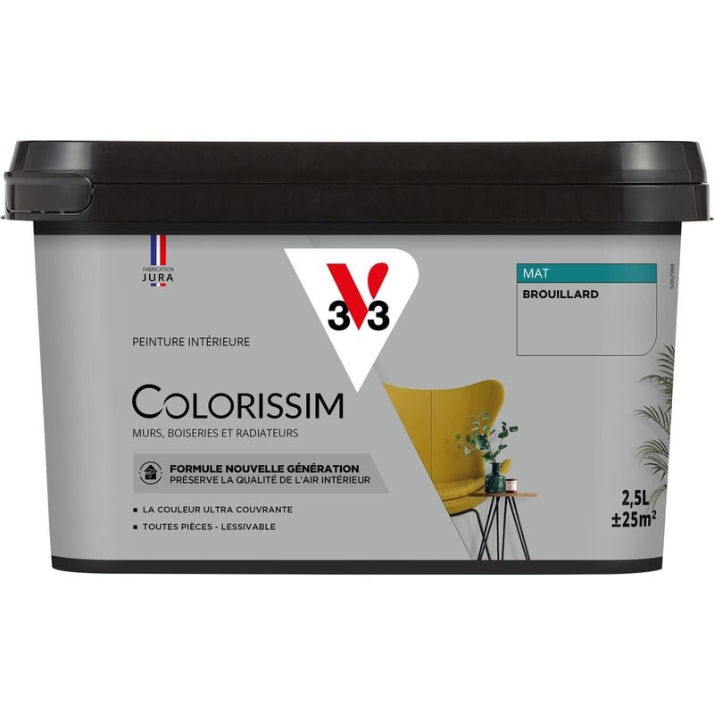 V33 - Peinture murale intérieure Colorissim® Brouillard Mat 2,5L