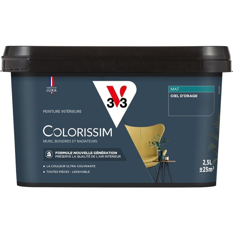 Peinture murale intérieure Colorissim® V33 Ciel d'orage Mat 2,5L