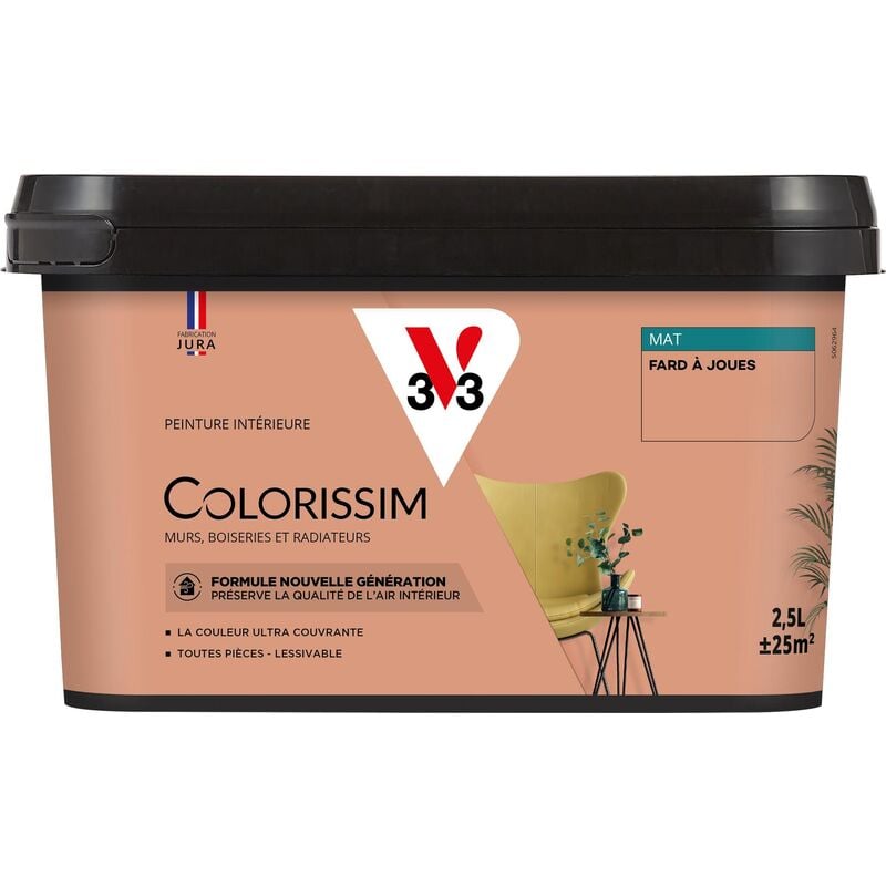 Peinture murale intérieure Colorissim® V33 Fard à joues Mat 2,5L