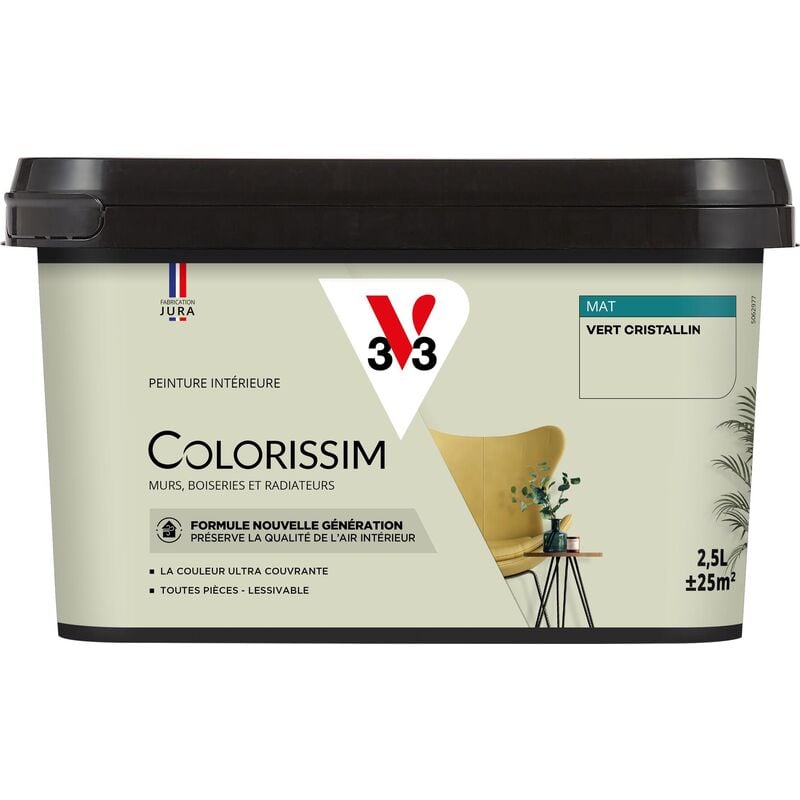V33 - Peinture murale intérieure Colorissim® Vert cristallin Mat 2,5L