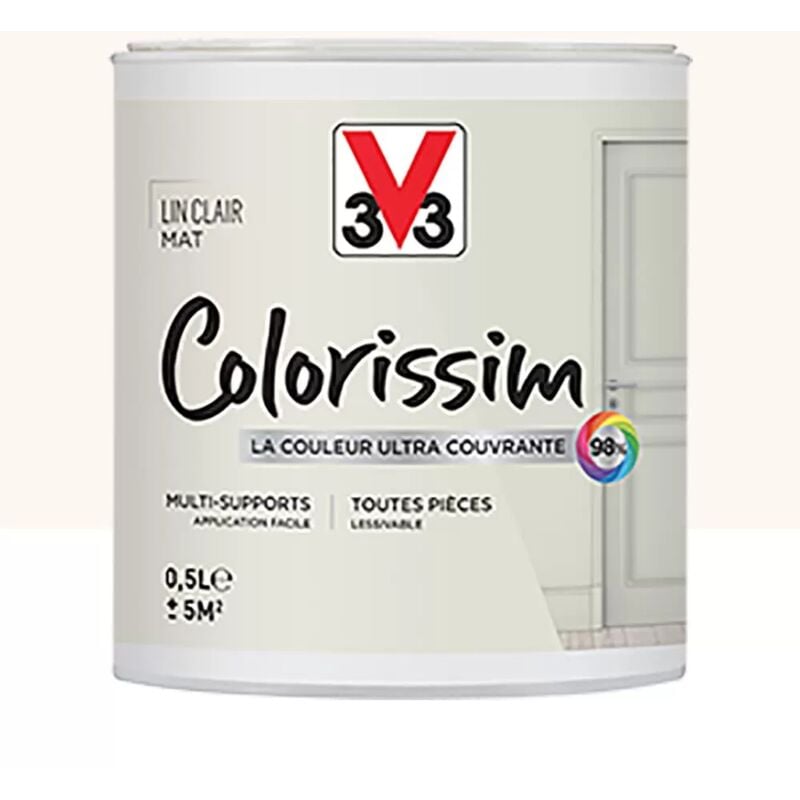 V33 - Peinture Multi-supports Colorissim Mat Lin clair 0,5 l