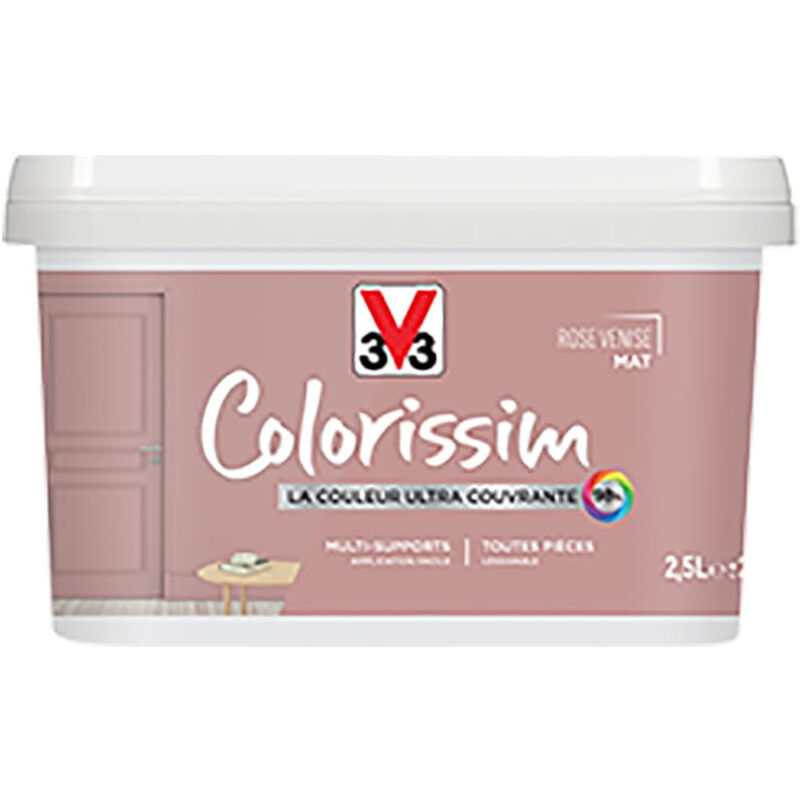 V33 - Peinture Multi-supports Colorissim Mat Rose Venise 2,5 l