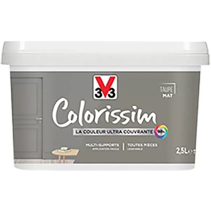 V33 - Peinture Multi-supports Colorissim Mat Taupe 2,5 l