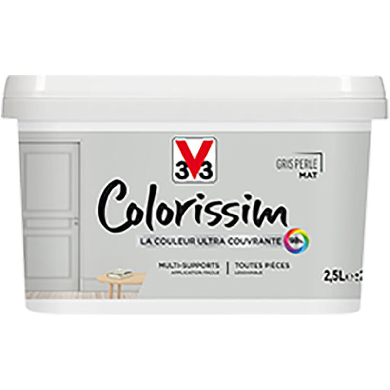 V33 - Peinture Multi-supports Colorissim Mat Gris perle 2,5 l