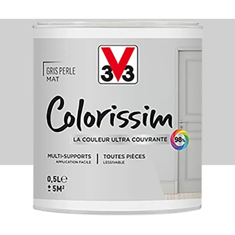 V33 - Peinture Multi-supports Colorissim Mat Gris perle 0,5 l