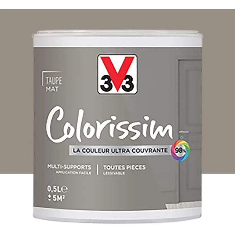 V33 - Peinture Multi-supports Colorissim Mat Taupe 0,5 l