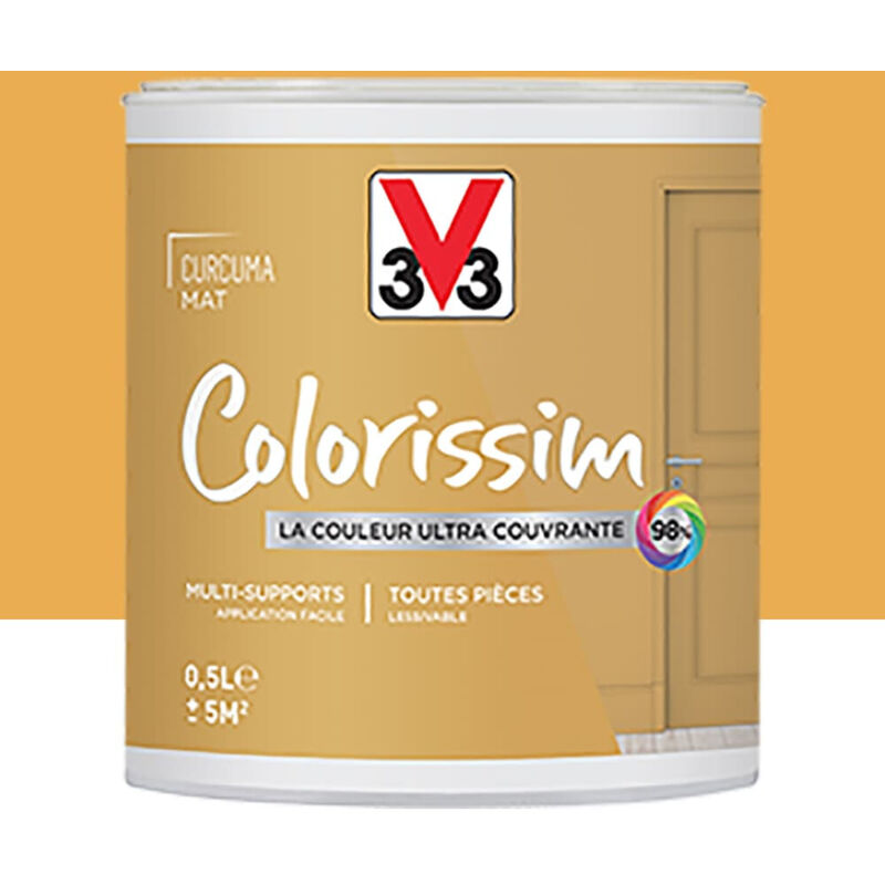 V33 - Peinture Multi-supports Colorissim Mat Curcuma 0,5 l