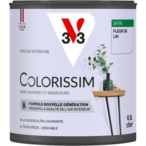 Peinture murale intérieure Colorissim® V33 Fleur de lin Satin 0,5L