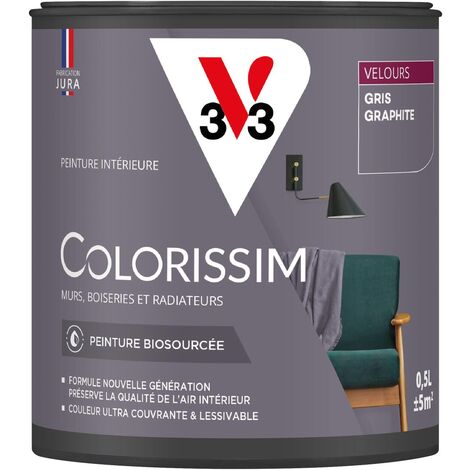 Peinture murale intérieure Colorissim® V33 Gris graphite Velours 0,5L