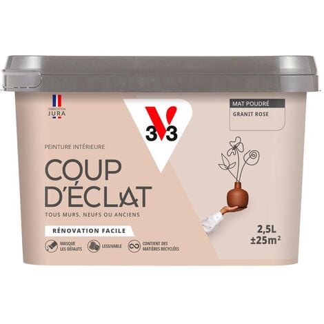 Peinture murale intérieure Coup d'Éclat® V33 Granit rose Mat Poudré 2,5L