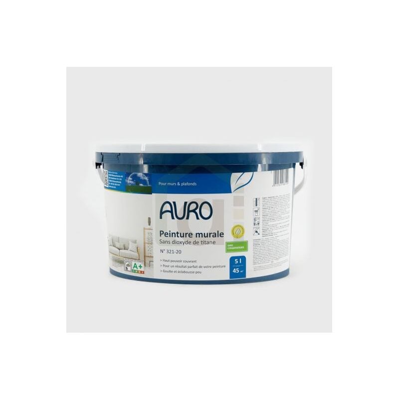 Peinture murale sans dioxyde de titane n°321-20 Auro Pot de 5L