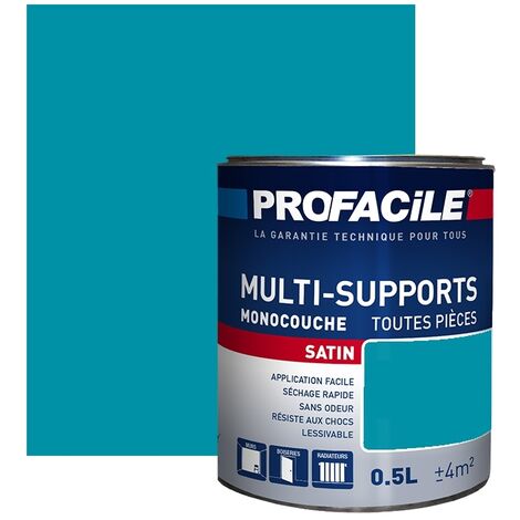 Peinture murale satin 0.5L – Multi-supports sans odeur – Séchage rapide 30min – Rendement 8m²/L – Plusieurs teintes disponibles - 0091A6