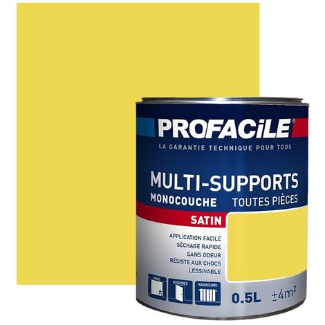 Peinture murale satinée 0.5L – Multi-supports murs, plafonds, boiseries, radiateurs – Sans odeur, séchage rapide 30min - EED850