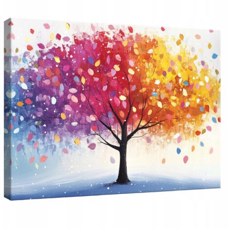 Peinture Murale sur toile arbre coloré pour chambre salon cuisine 40x30