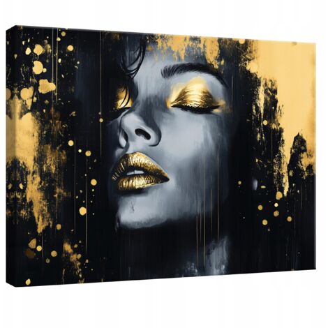 Peinture Murale sur toile femme noire pour chambre salon cuisine 40x30