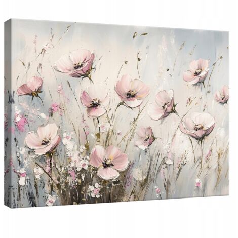 Peinture Murale sur toile fleurs abstraite pour chambre salon cuisine 60x40