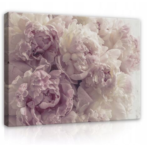 Peinture Murale sur toile fleurs pivoines pour chambre salon moderne 100x70
