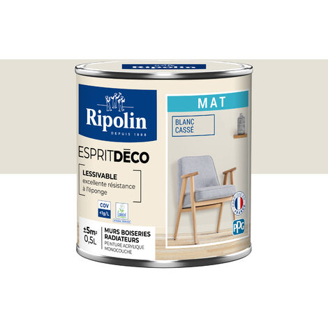 Peinture Murale Toutes Pièces - Mat - 0,5L - Blanc cassé - Ripolin