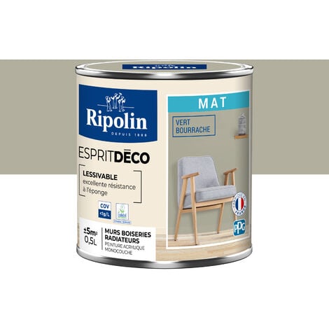 Peinture Murale Toutes Pièces - Mat - 0,5L - Rose Vert Bourrache - Ripolin