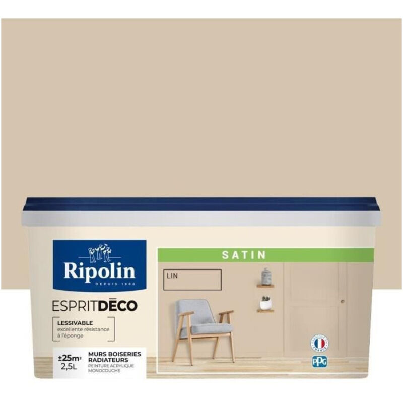 RIPOLIN  ESPRIT DECO MULTI SUPPORTS LIN  satin  2,5L