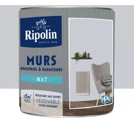 Peinture décoration murs boiseries & radiateurs mat 0,5L RIPOLIN - plusieurs modèles disponibles