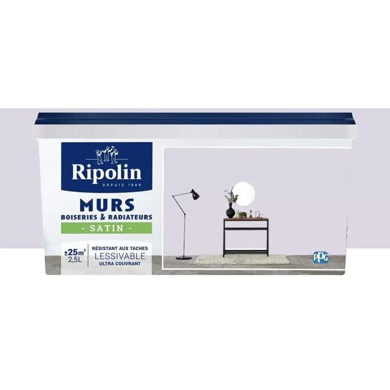 Peinture Murs, Boiseries, Radiateurs Ripolin Satin Mauve jacana 2,5 l