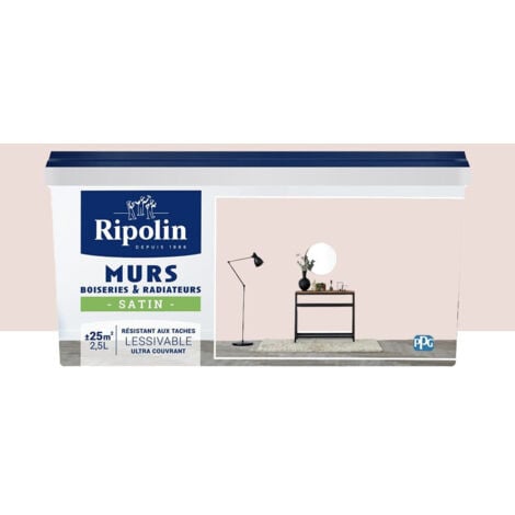 Peinture Murs, Boiseries, Radiateurs RIPOLIN Satin Rose Ballerine 2,5 L